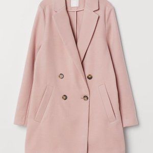 H&M Double Breasted Pink Coat Size 2
